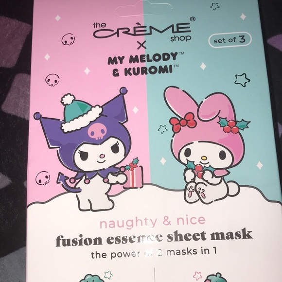 ✨🆕BNIP!Crème Shop x My Melody & Kuromi 3 set of Sheet Masks!BN 2023!SEALED!💜 - Picture 3 of 8
